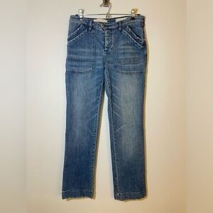 Pilcro and the Letterpress Folio Button Fly Denim Straight Mid Rise Jeans Sz 26